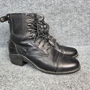 Ariat Heritage III Zip Lace Paddock Boots Black Leather Women's 7.5 B 56901 ATS